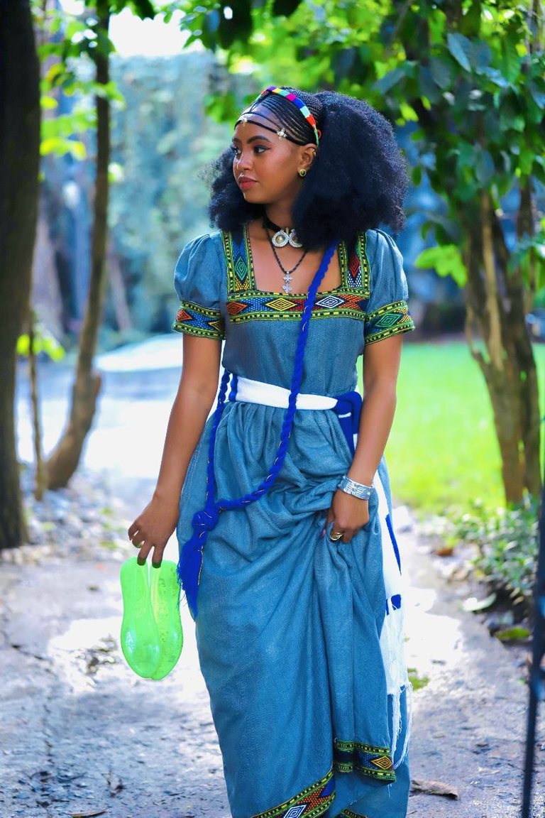 Royal blue traditional dress
